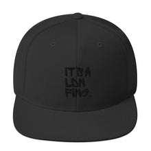 Load image into Gallery viewer, Signature Black Embroidered Unisex Snapback Cap - iT'S A LDN FiNG.