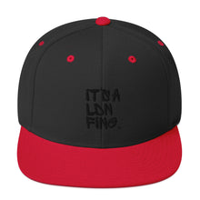 Load image into Gallery viewer, Signature Black Embroidered Unisex Snapback Cap - iT'S A LDN FiNG.