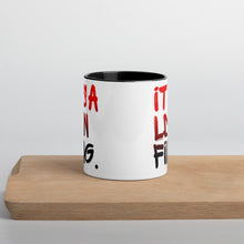 Load image into Gallery viewer, Red/Black Signature Printed 2 Colour Ceramic Drinking Mug - iT'S A LDN FiNG.