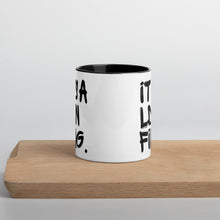 Load image into Gallery viewer, Black Signature Printed 2 Colour Ceramic Drinking Mug - iT'S A LDN FiNG.