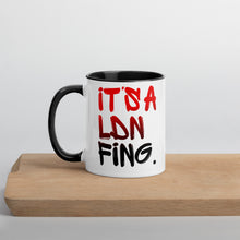 Load image into Gallery viewer, Red/Black Signature Printed 2 Colour Ceramic Drinking Mug - iT'S A LDN FiNG.