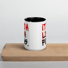 Load image into Gallery viewer, Red/Black Signature Printed 2 Colour Ceramic Drinking Mug - iT'S A LDN FiNG.