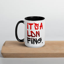 Load image into Gallery viewer, Red/Black Signature Printed 2 Colour Ceramic Drinking Mug - iT'S A LDN FiNG.