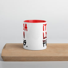 Load image into Gallery viewer, Red/Black Signature Printed 2 Colour Ceramic Drinking Mug - iT'S A LDN FiNG.