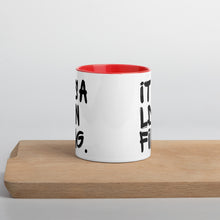 Load image into Gallery viewer, Black Signature Printed 2 Colour Ceramic Drinking Mug - iT'S A LDN FiNG.