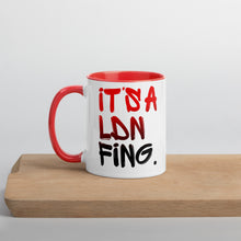 Load image into Gallery viewer, Red/Black Signature Printed 2 Colour Ceramic Drinking Mug - iT'S A LDN FiNG.