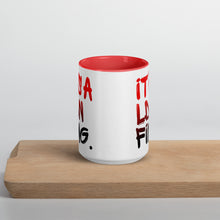 Load image into Gallery viewer, Red/Black Signature Printed 2 Colour Ceramic Drinking Mug - iT'S A LDN FiNG.