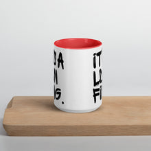Load image into Gallery viewer, Black Signature Printed 2 Colour Ceramic Drinking Mug - iT'S A LDN FiNG.