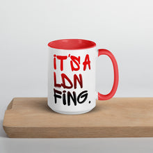 Load image into Gallery viewer, Red/Black Signature Printed 2 Colour Ceramic Drinking Mug - iT'S A LDN FiNG.