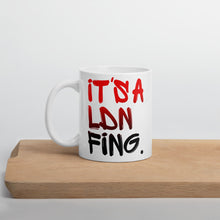 Load image into Gallery viewer, Signature Red Printed Ceramic Drinking Mug - iT'S A LDN FiNG.