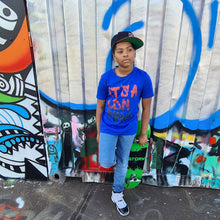 Load image into Gallery viewer, Signature Printed Unisex Youth Red/Black Printed Premium Cotton T-shirt - iT'S A LDN FiNG.