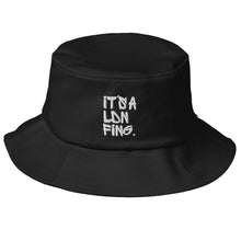 Load image into Gallery viewer, Signature White Embroidered Old School Bucket Hat - iT'S A LDN FiNG.