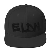 Load image into Gallery viewer, E.LDN Signature Black Snapback – Bold Embroidered, Unisex - iT'S A LDN FiNG.