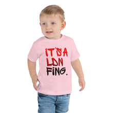 Load image into Gallery viewer, Signature Printed Unisex Toddler Red/Black Printed Premium Cotton T-shirt - iT'S A LDN FiNG.