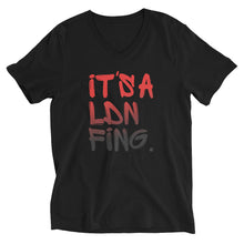 Load image into Gallery viewer, R/B Signature Printed Unisex Premium Cotton V-Neck T-Shirt - iT'S A LDN FiNG.