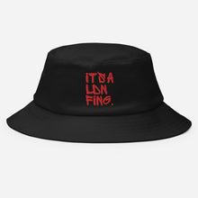 Load image into Gallery viewer, Signature Red Embroidered Unisex Old School Bucket Hat

